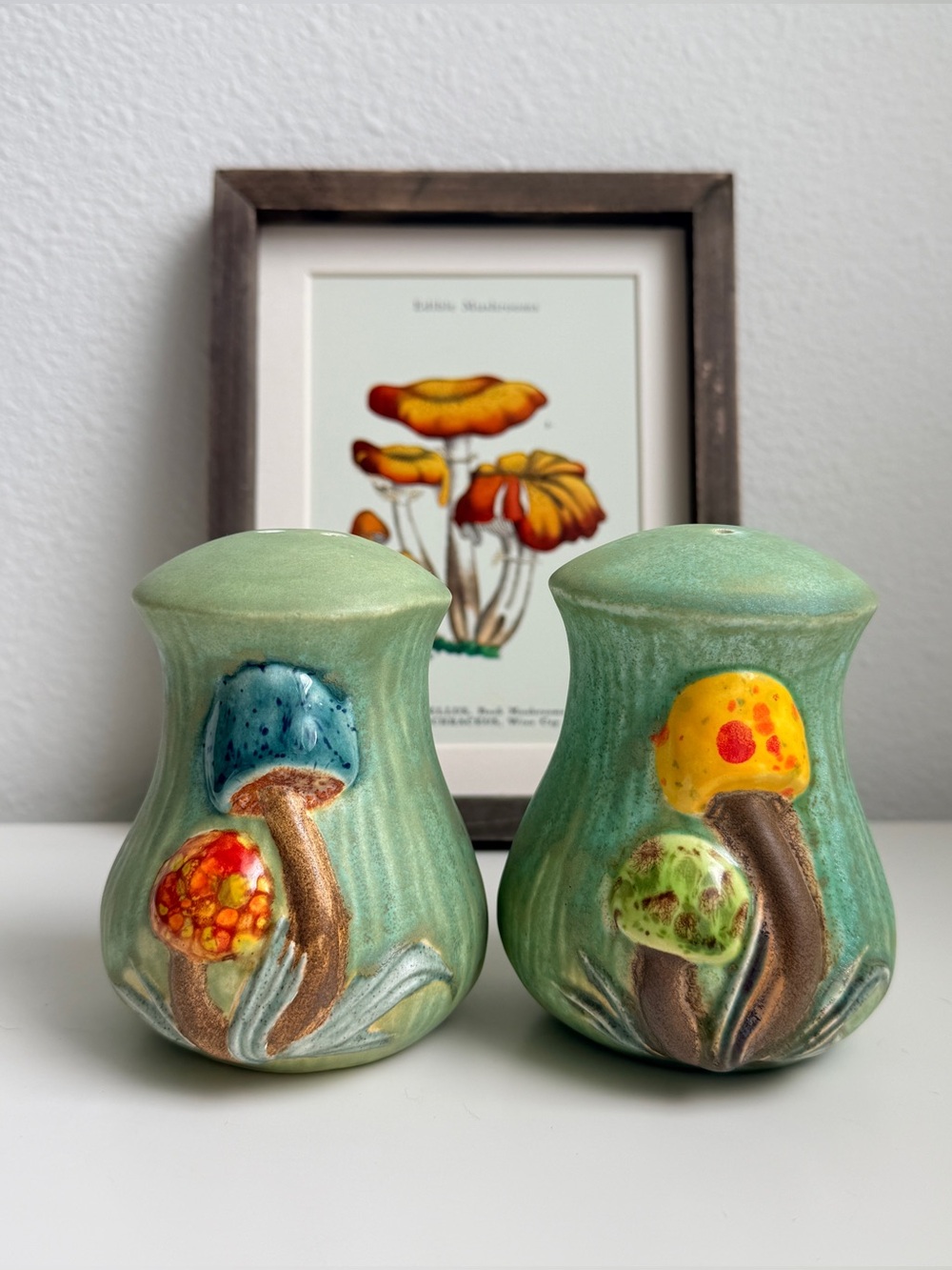 Oversized Mushroom Salt & Pepper Shakers, Merry Mushroom Style, Texas Pottery - Picture 5 of 10